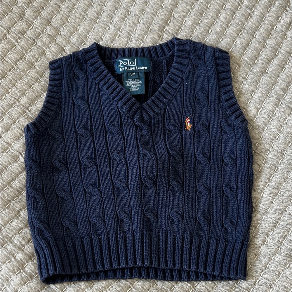 Polo Ralph Lauren Navy Cable Knit Vest